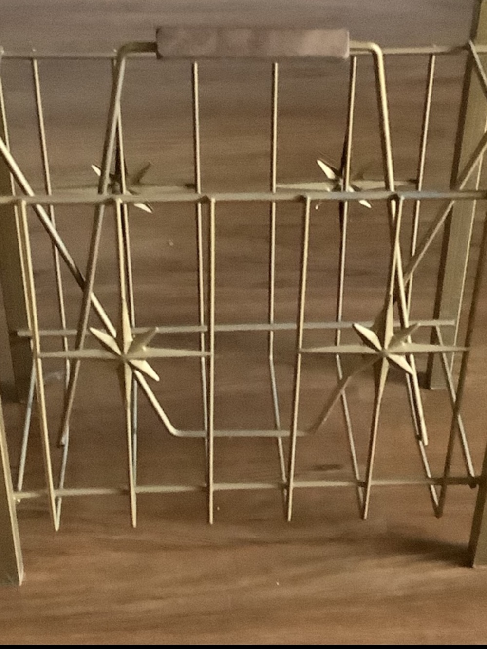 Vintage MCM Metal Atomic Starburst Record~Magazine~Rack Holder With Wood Handle - Picture 7 of 10